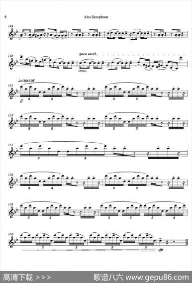Tango（四重奏中音萨克斯分谱）