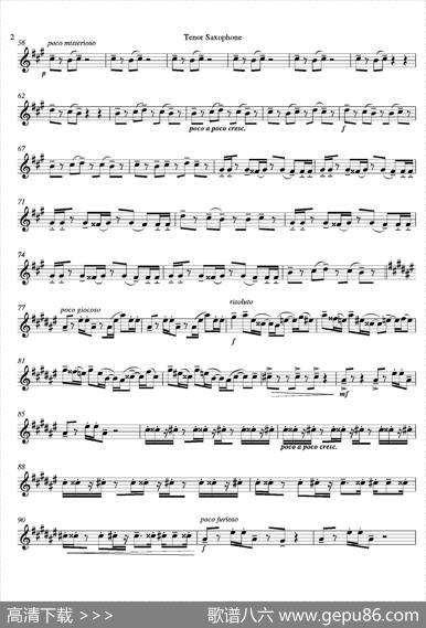 Tango（四重奏次中音萨克斯分谱）