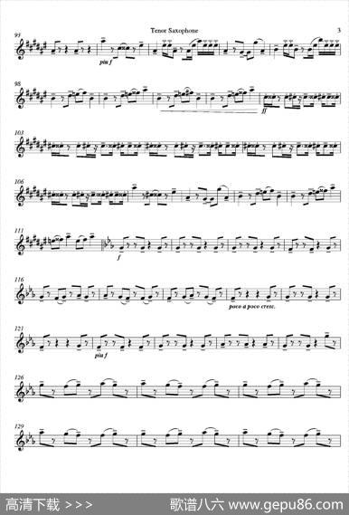 Tango（四重奏次中音萨克斯分谱）