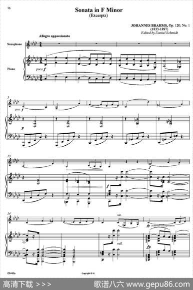 SonatainFMinor（萨克斯+钢琴伴奏）