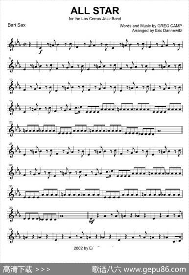 ALLSTAR（上低音萨克斯分谱）