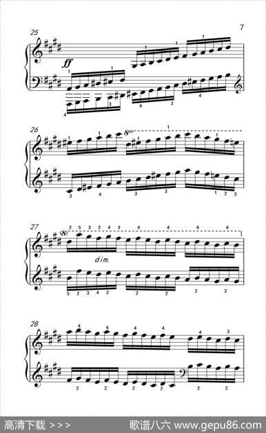 第七级3.练习曲（中央音乐学院钢琴（业余）考级教程7-9级）|[奥]车尔尼