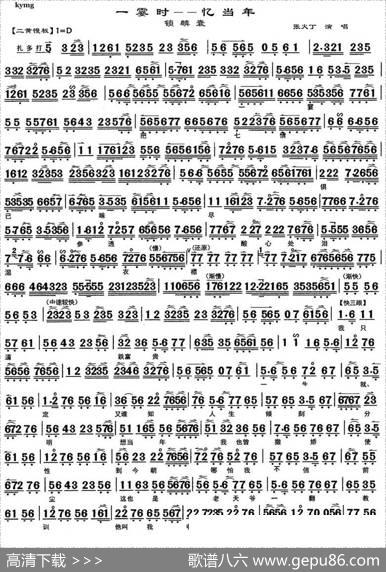 一霎时——忆当年（《锁麟囊》选段、琴谱）