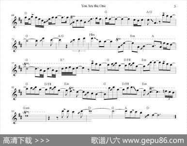 YouAreTheOne（次中音高音萨克斯谱）