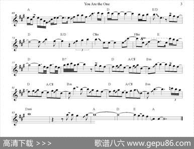YouAreTheOne（中音萨克斯谱）