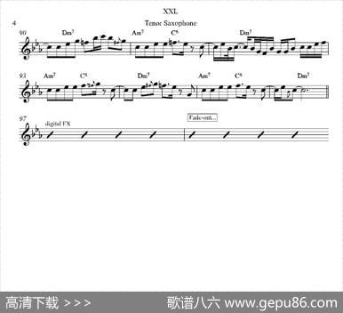 XXL（次中音萨克斯谱）
