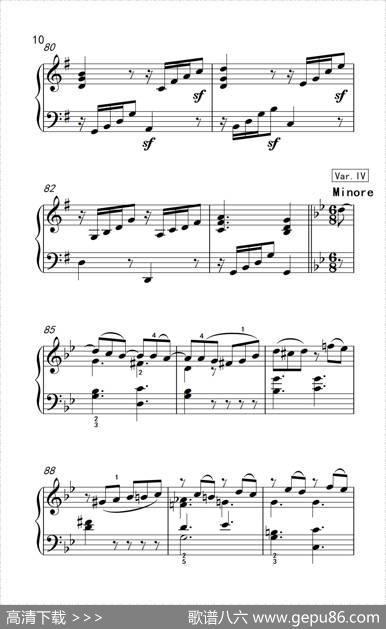 第七级2.G大调变奏曲贝多芬（中央音乐学院钢琴（业余）考级教程7-9级）|[德]贝多芬