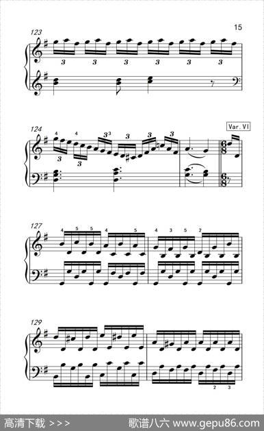 第七级2.G大调变奏曲贝多芬（中央音乐学院钢琴（业余）考级教程7-9级）|[德]贝多芬