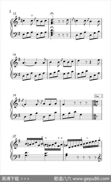 第七级2.G大调变奏曲贝多芬（中央音乐学院钢琴（业余）考级教程7-9级）|[德]贝多芬