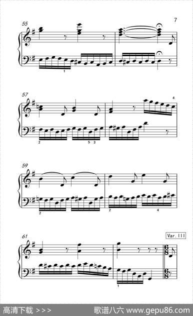 第七级2.G大调变奏曲贝多芬（中央音乐学院钢琴（业余）考级教程7-9级）|[德]贝多芬