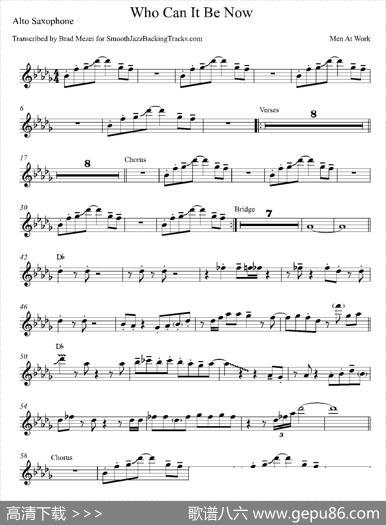 WhoCanItBeNow（中音萨克斯）