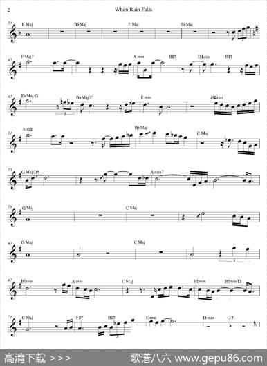 WhenRainFalls（次中音萨克斯）