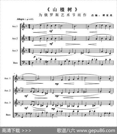 山楂树（2016俄罗斯符拉迪沃斯托克（海参崴）国际手风琴乐团音乐节）|谭家亮编配