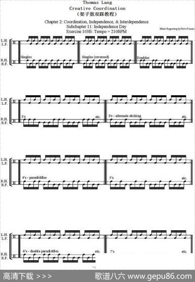 ThomasLang-CreativeCoordination（架子鼓双踩教程P51-75）|ThomasLang（托马斯·朗）
