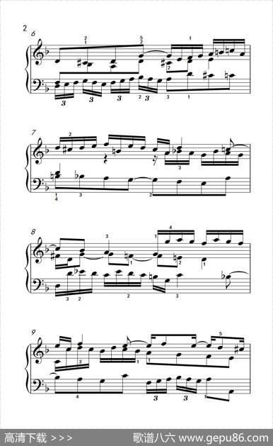 第八级1.d小调赋格曲（中央音乐学院钢琴（业余）考级教程7-9级）|[德]巴赫