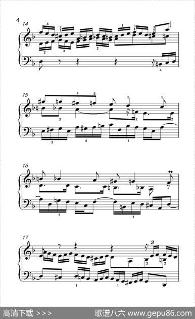 第八级1.d小调赋格曲（中央音乐学院钢琴（业余）考级教程7-9级）|[德]巴赫