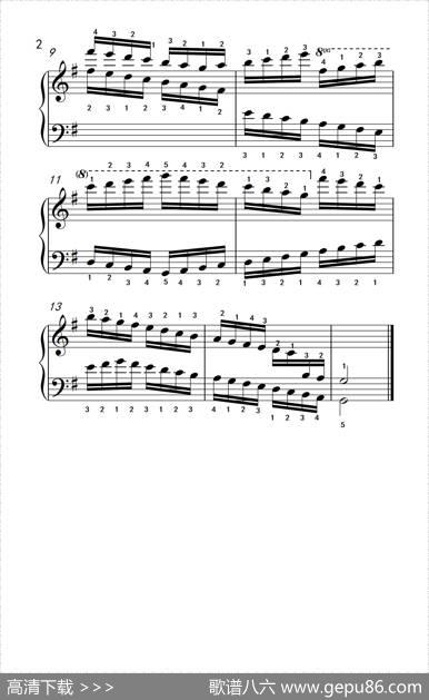 第九级3.G大调音阶（中央音乐学院钢琴（业余）考级教程7-9级）