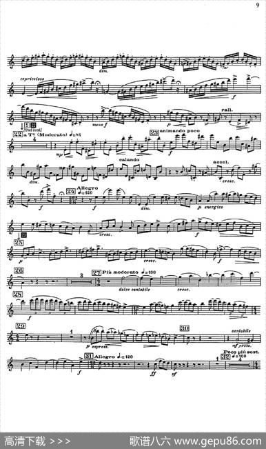GlazunovOp.109（格拉组诺夫协奏曲Op.109）（中音萨克斯分谱）|格拉组诺夫