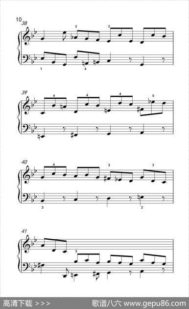 第九级1.吉格舞曲选自《英国组曲》第三套（中央音乐学院钢琴（业余）考级教程7-9级）|[德]巴赫