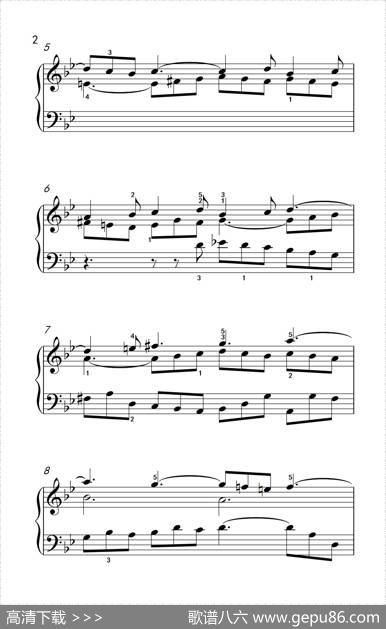 第九级1.吉格舞曲选自《英国组曲》第三套（中央音乐学院钢琴（业余）考级教程7-9级）|[德]巴赫