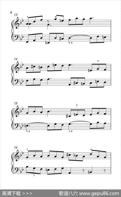 第九级1.吉格舞曲选自《英国组曲》第三套（中央音乐学院钢琴（业余）考级教程7-9级）|[德]巴赫