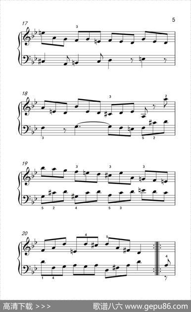 第九级1.吉格舞曲选自《英国组曲》第三套（中央音乐学院钢琴（业余）考级教程7-9级）|[德]巴赫