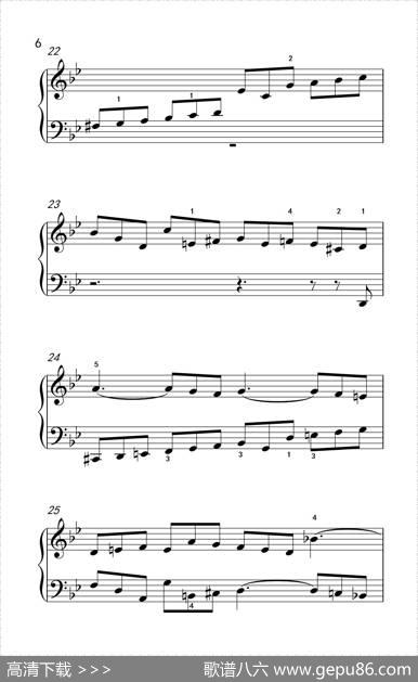 第九级1.吉格舞曲选自《英国组曲》第三套（中央音乐学院钢琴（业余）考级教程7-9级）|[德]巴赫