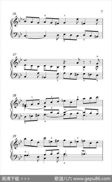 第九级1.吉格舞曲选自《英国组曲》第三套（中央音乐学院钢琴（业余）考级教程7-9级）|[德]巴赫
