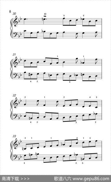 第九级1.吉格舞曲选自《英国组曲》第三套（中央音乐学院钢琴（业余）考级教程7-9级）|[德]巴赫