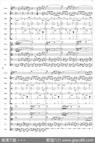 Libertango（自由探戈）（中音萨克斯+弦乐队伴奏总谱）
