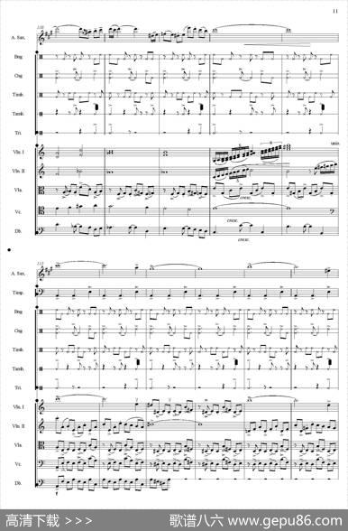 Libertango（自由探戈）（中音萨克斯+弦乐队伴奏总谱）