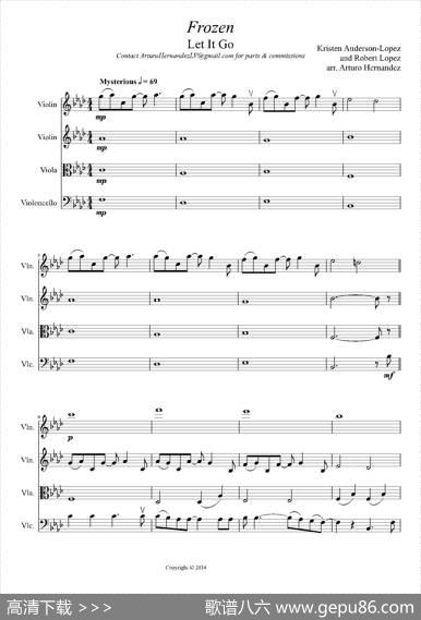 FrozenLetItGo（弦乐四重奏）