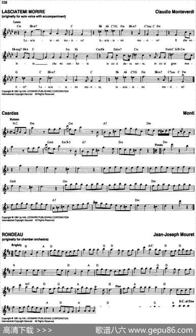 TheRealLittleClassicalFakeBook（P221-240）