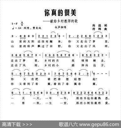 你真的很美（献给乡村教师的歌） - 向远|符玮
