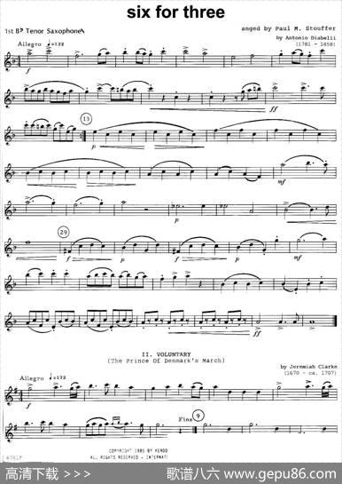 sixforthree（次中音三重奏第一萨克斯分谱）
