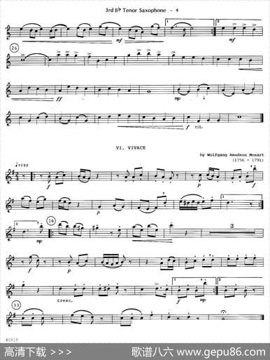 sixforthree（次中音三重奏第三萨克斯分谱）