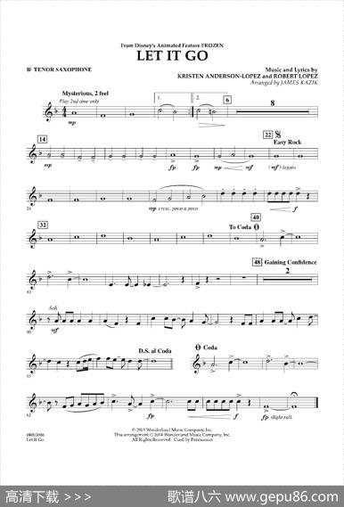 Letitgo（《冰雪奇缘》主题曲）（交响管乐分谱）