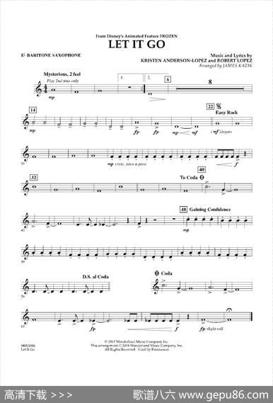 Letitgo（《冰雪奇缘》主题曲）（交响管乐分谱）