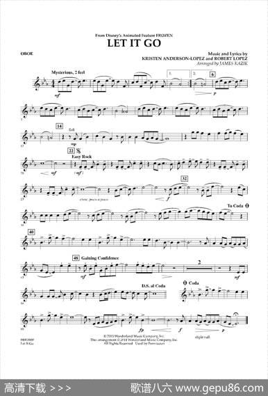 Letitgo（《冰雪奇缘》主题曲）（交响管乐分谱）