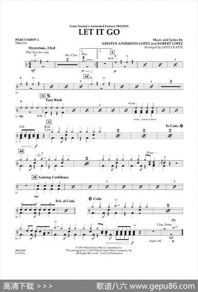 Letitgo（《冰雪奇缘》主题曲）（交响管乐分谱）