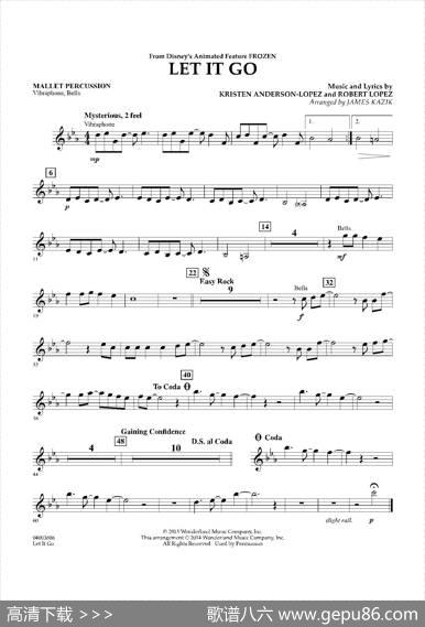 Letitgo（《冰雪奇缘》主题曲）（交响管乐分谱）