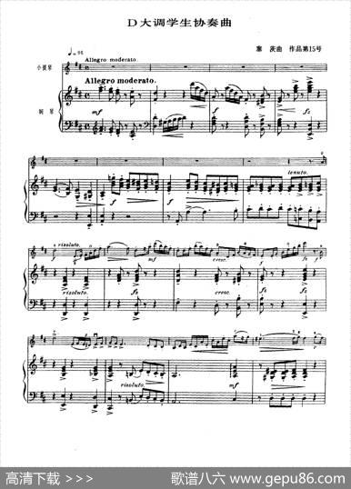 D大调学生协奏曲（塞茨作品第15号）|塞茨