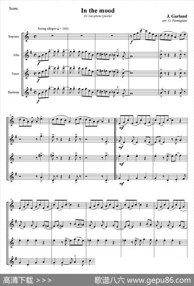 InTheMood（情绪）（四重奏总谱）