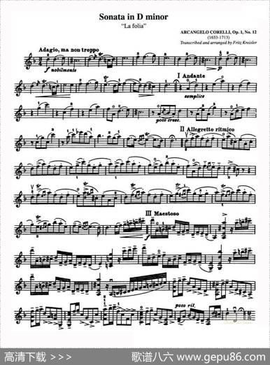 SonatainDminor（D小调奏鸣曲“Lafolia”Op.1,No.12）