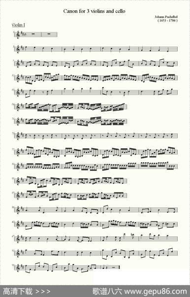 canonfor3violinsandcello（卡农小提琴和大提琴三重奏）|帕赫贝尔
