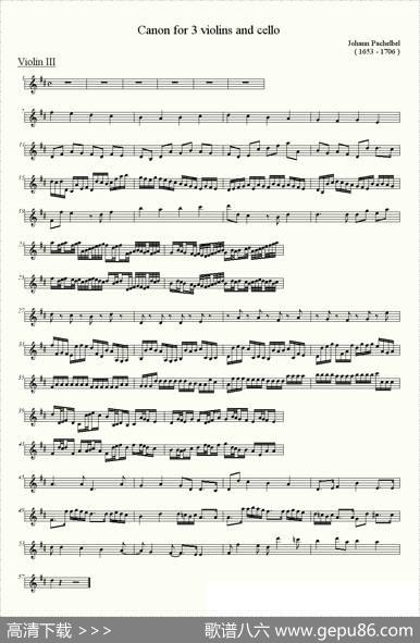 canonfor3violinsandcello（卡农小提琴和大提琴三重奏）|帕赫贝尔
