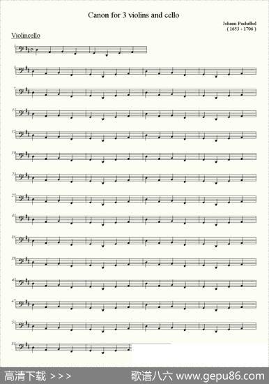 canonfor3violinsandcello（卡农小提琴和大提琴三重奏）|帕赫贝尔