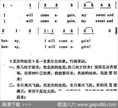 [爱尔兰]FAITHFU’JOHNIE（忠实的佐尼）