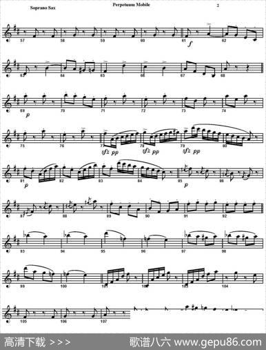 PERPETUUMMOBILE（四重奏·高音萨克斯分谱）