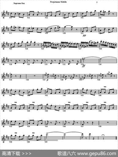 PERPETUUMMOBILE（四重奏·高音萨克斯分谱）
